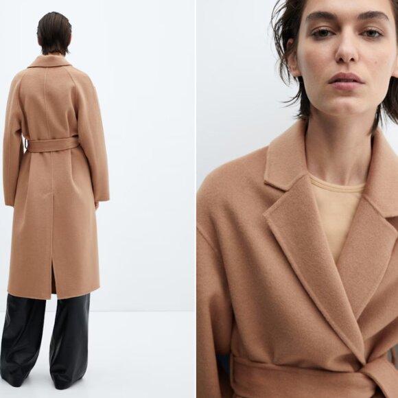 MANGO Women's Belt Handmade Coat NWT - Picture 4 of 4